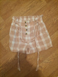 Ladies Primark Size 6 Beige And Cream Check Shorts