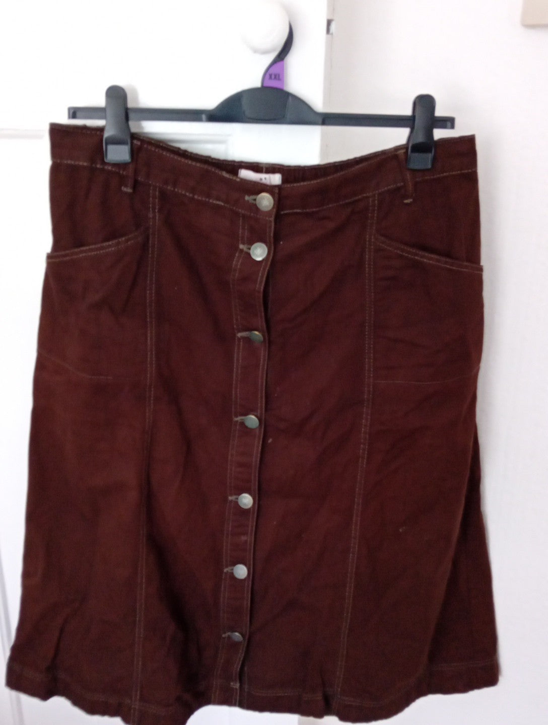 Ladies Julipa Brown A-line Skirt Size 18