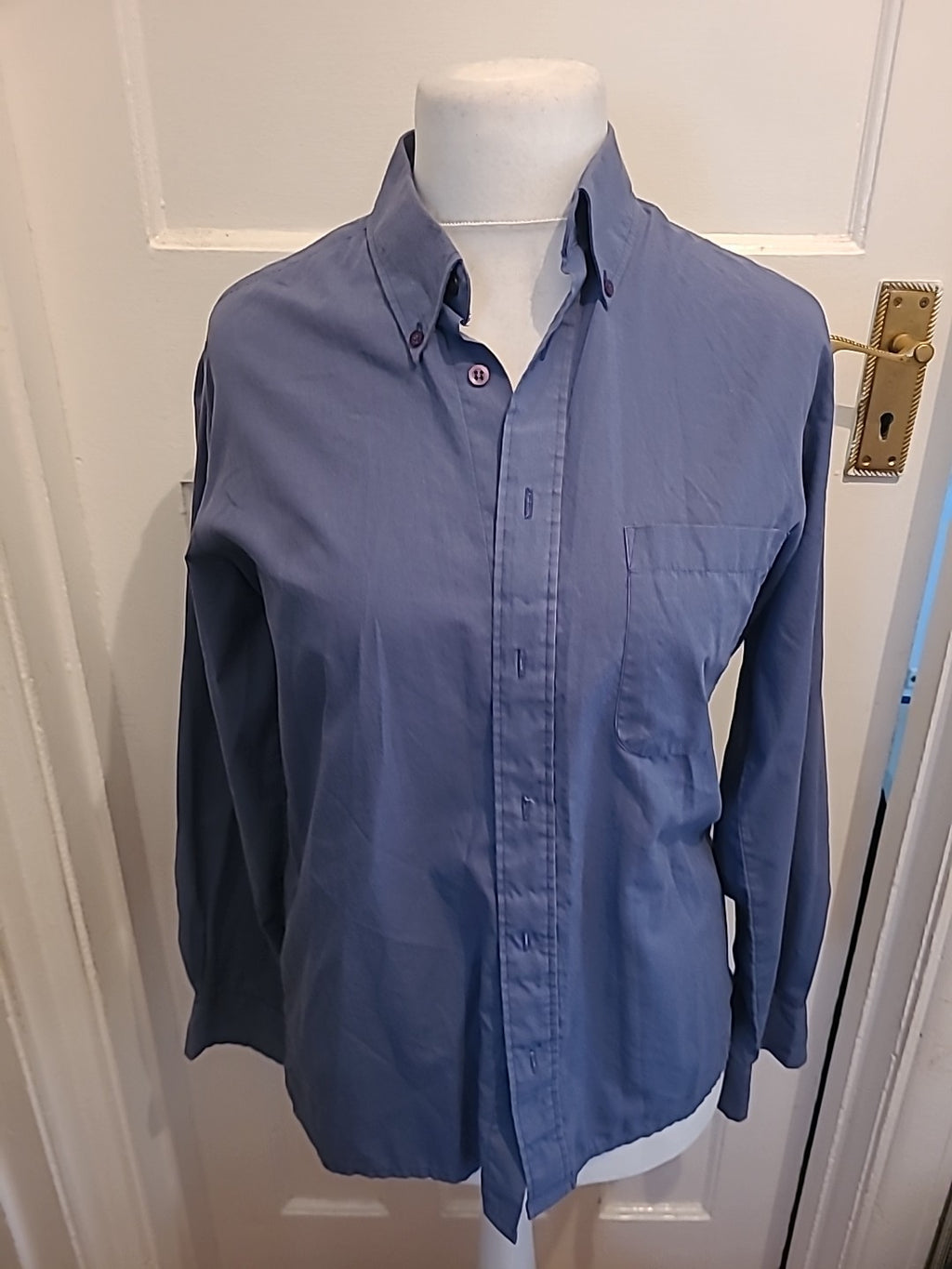 Mens Elliette Jones Size 15.5 Navy Long Sleeved Shirt