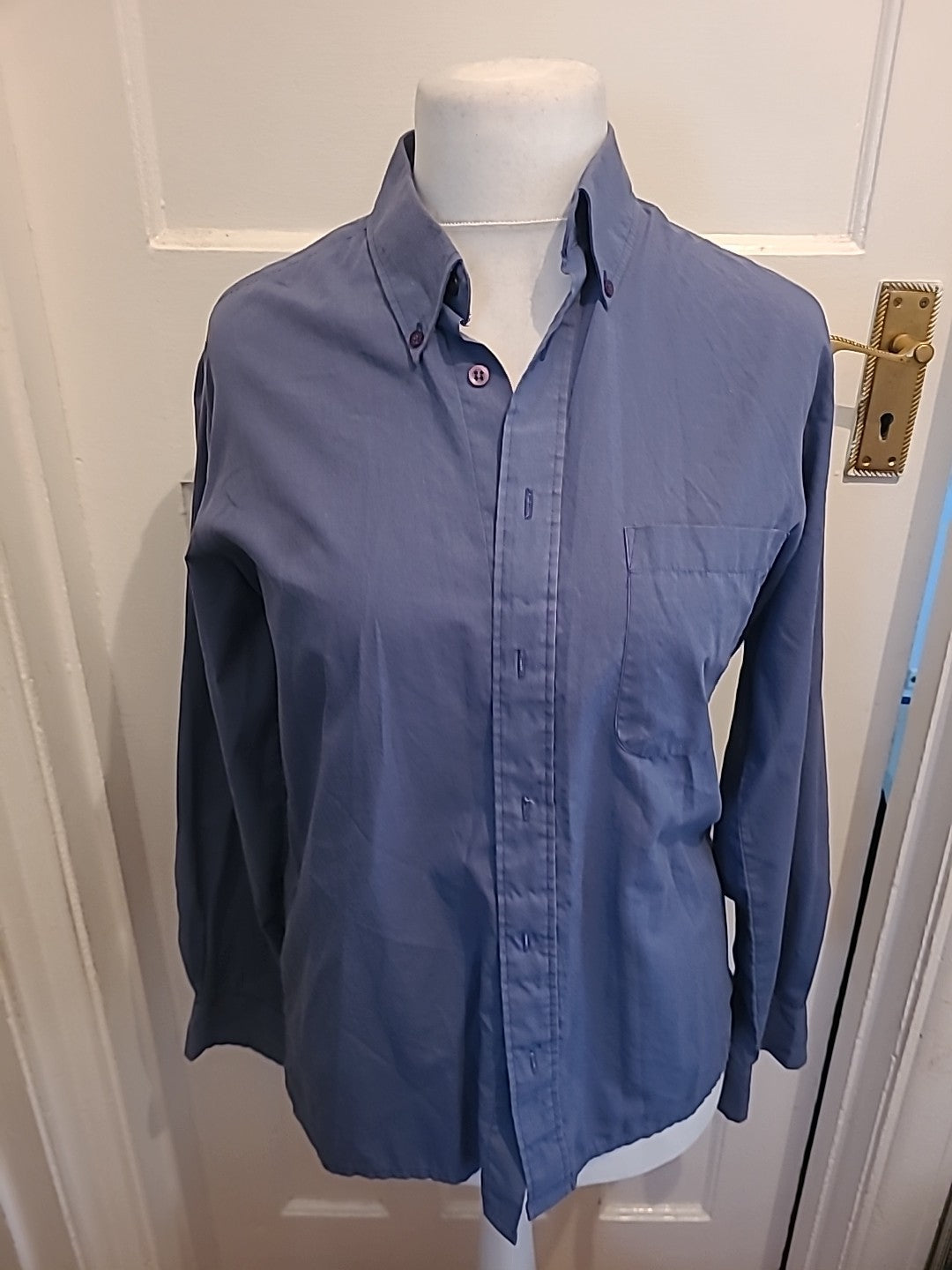 Mens Elliette Jones Size 15.5 Navy Long Sleeved Shirt