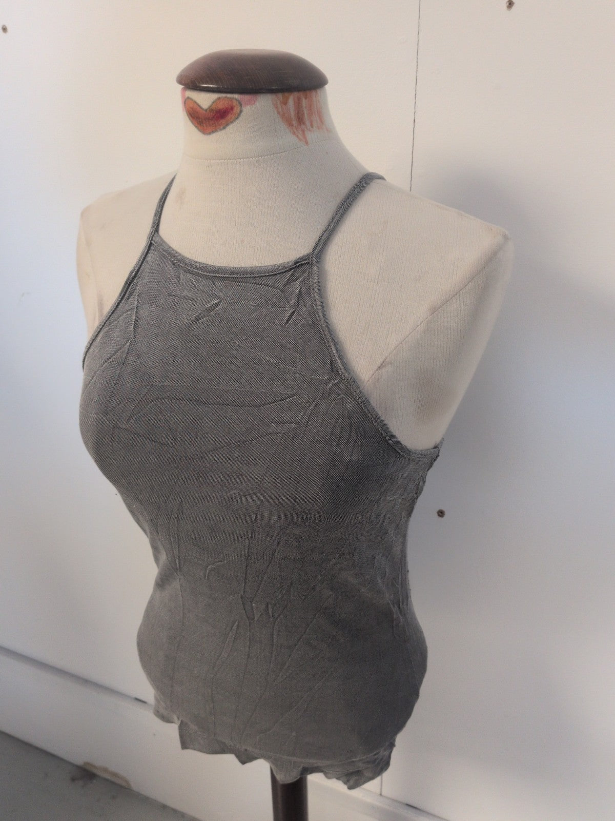 Ladies Oasis Size Small Silver Sleeveless T-shirt