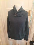 Mens H&M Size M Teal Collared Pullover Jumper