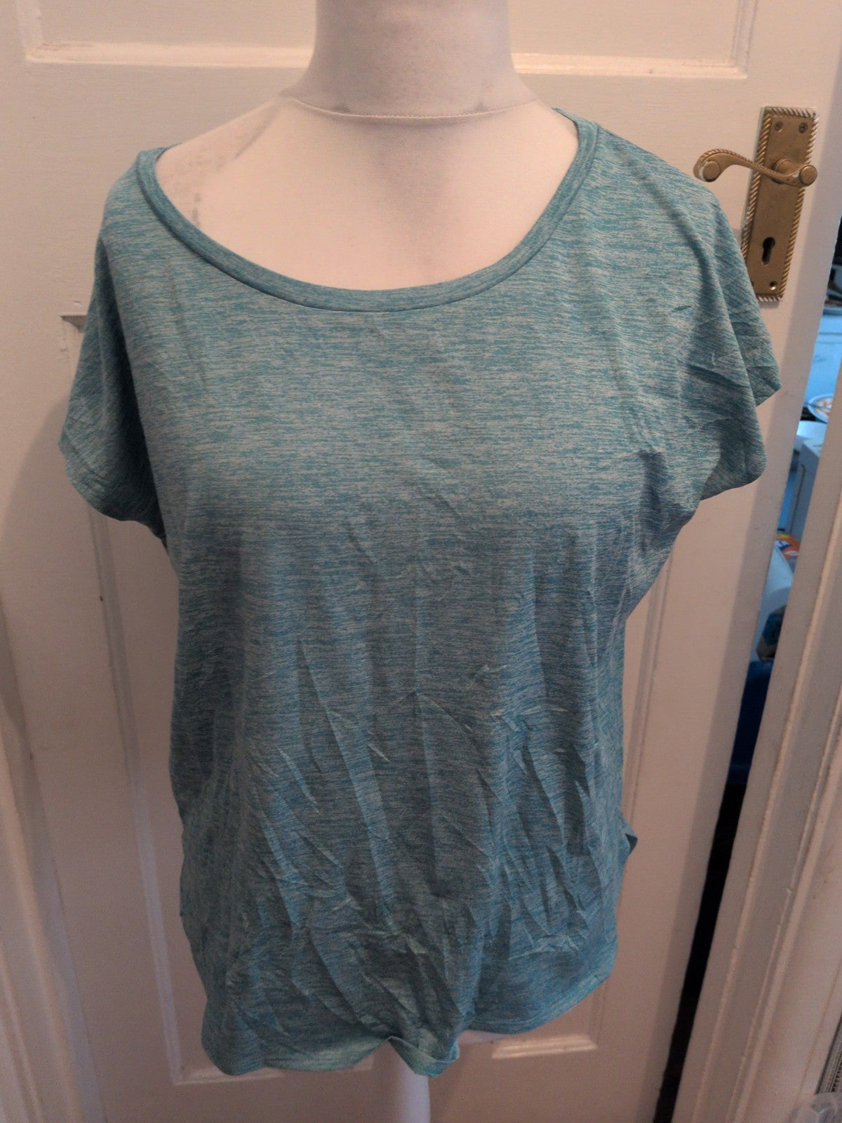 Souluxe Medium Turquoise Flecked Short Sleeve T-shirt Ladies