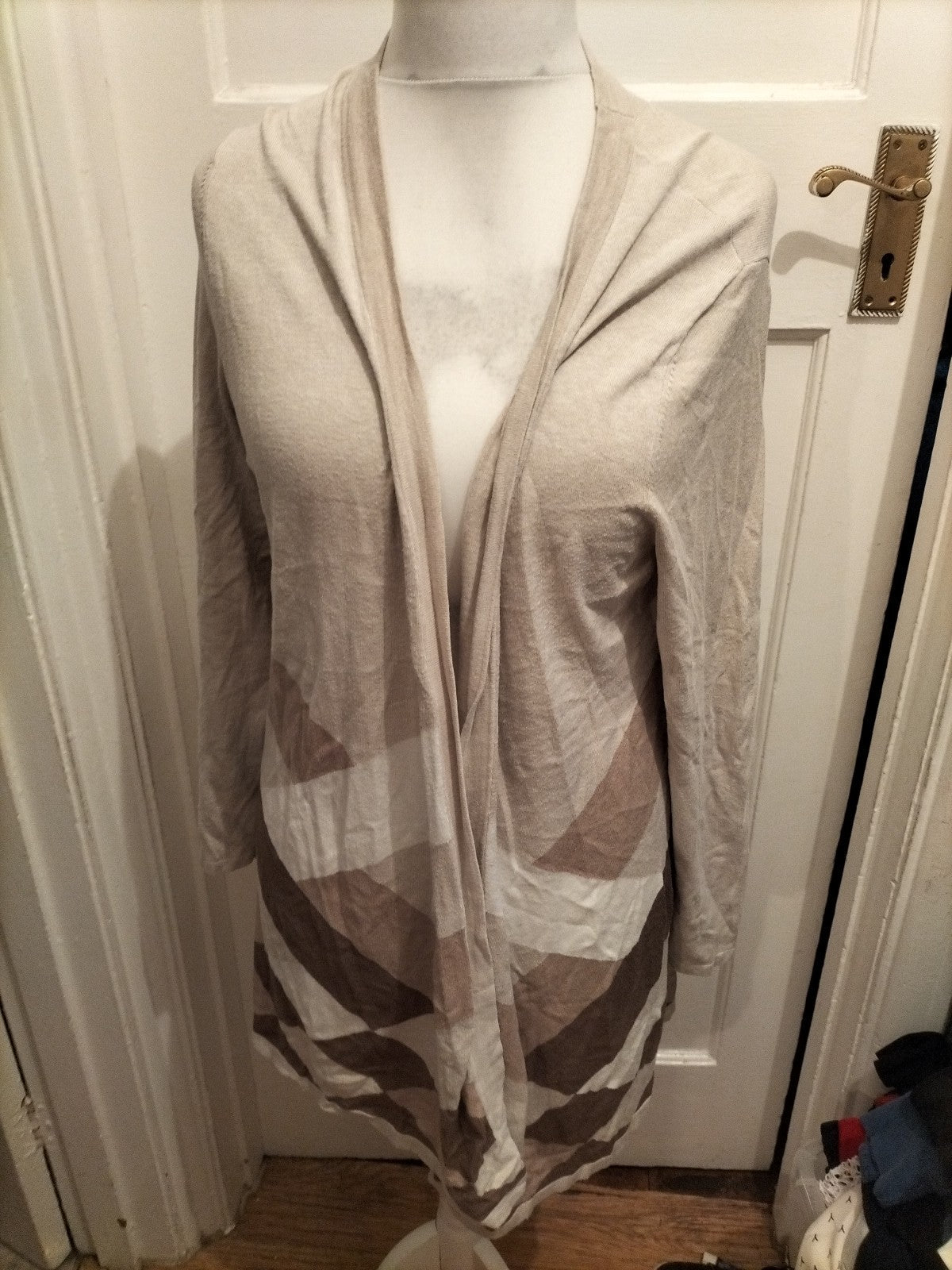 Bonmarche Large Brown And Beige Cardigan