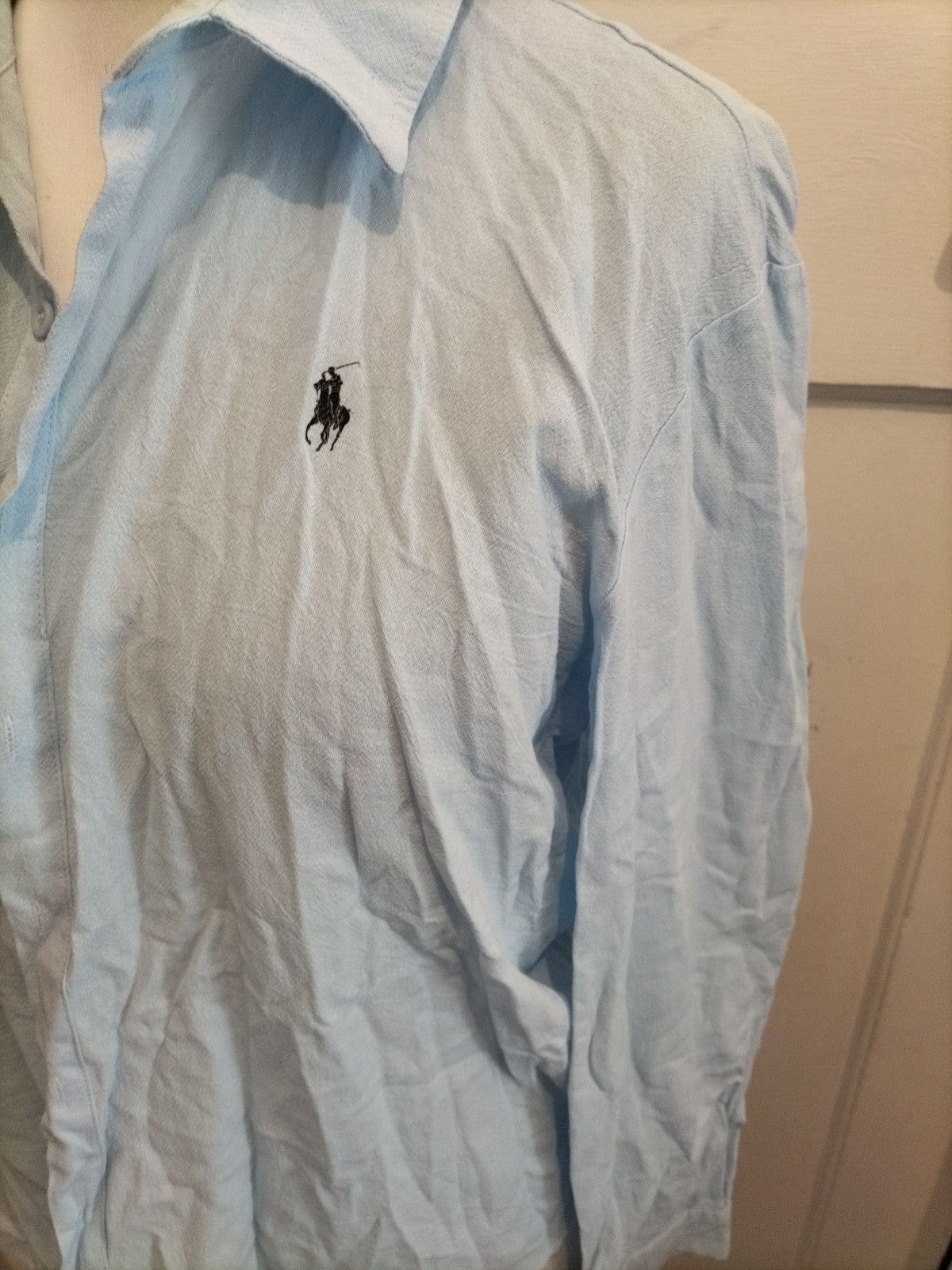 Mens M Pale Blue Long Sleeved Shirt