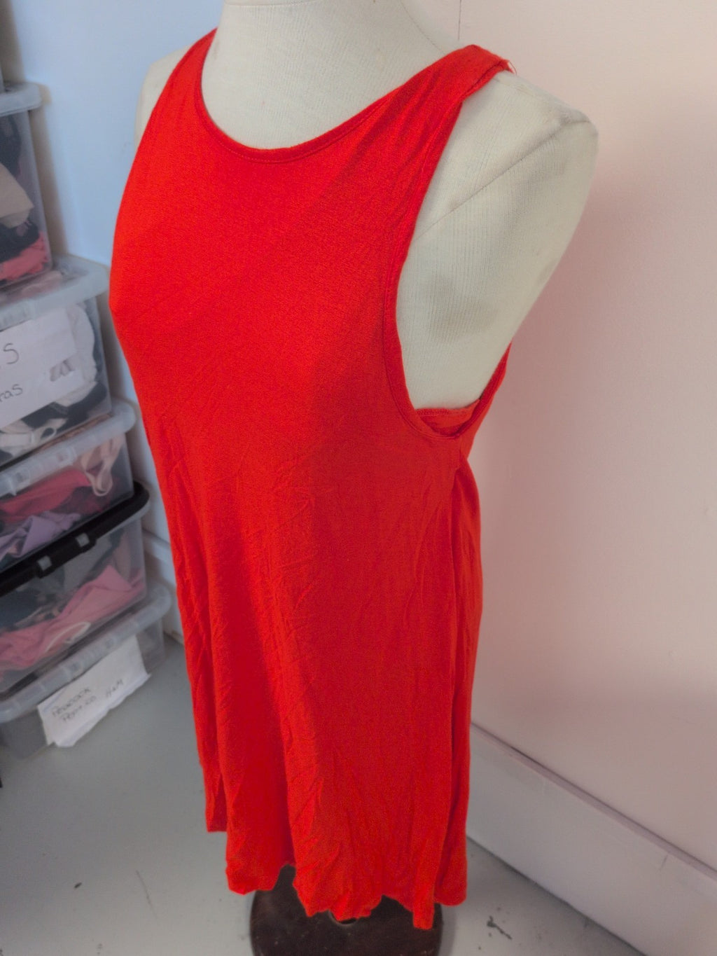 H&M Medium Hot Red Sleeveless Dress Midi