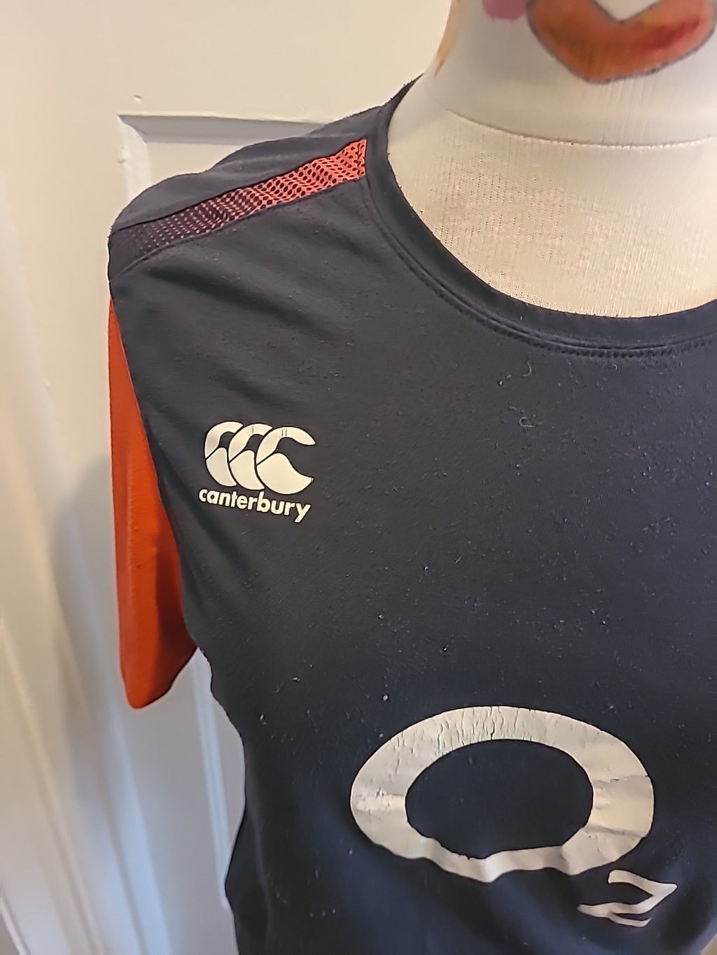 Mens Canterbury Medium Rugby Tshirt(very Worn Condition)