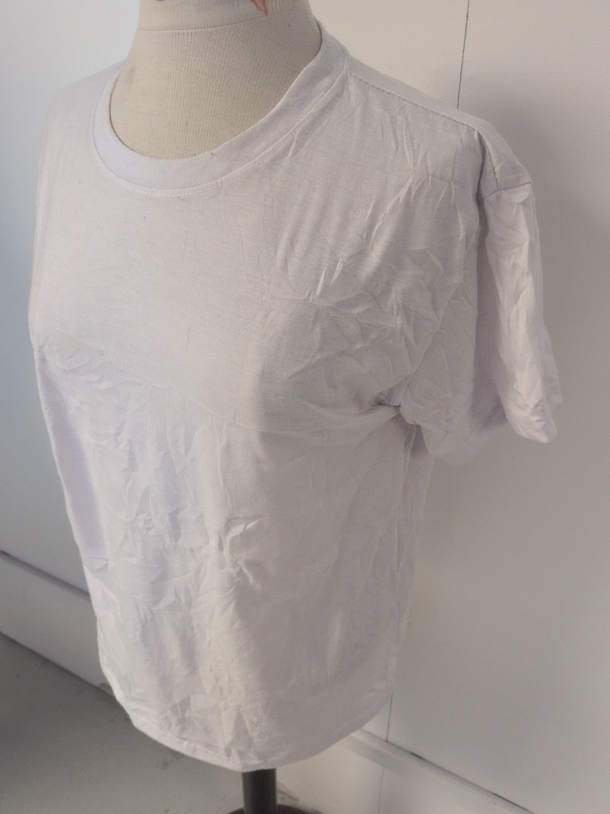 Ladies Size Medium Plain White Short Sleeve T-shirt