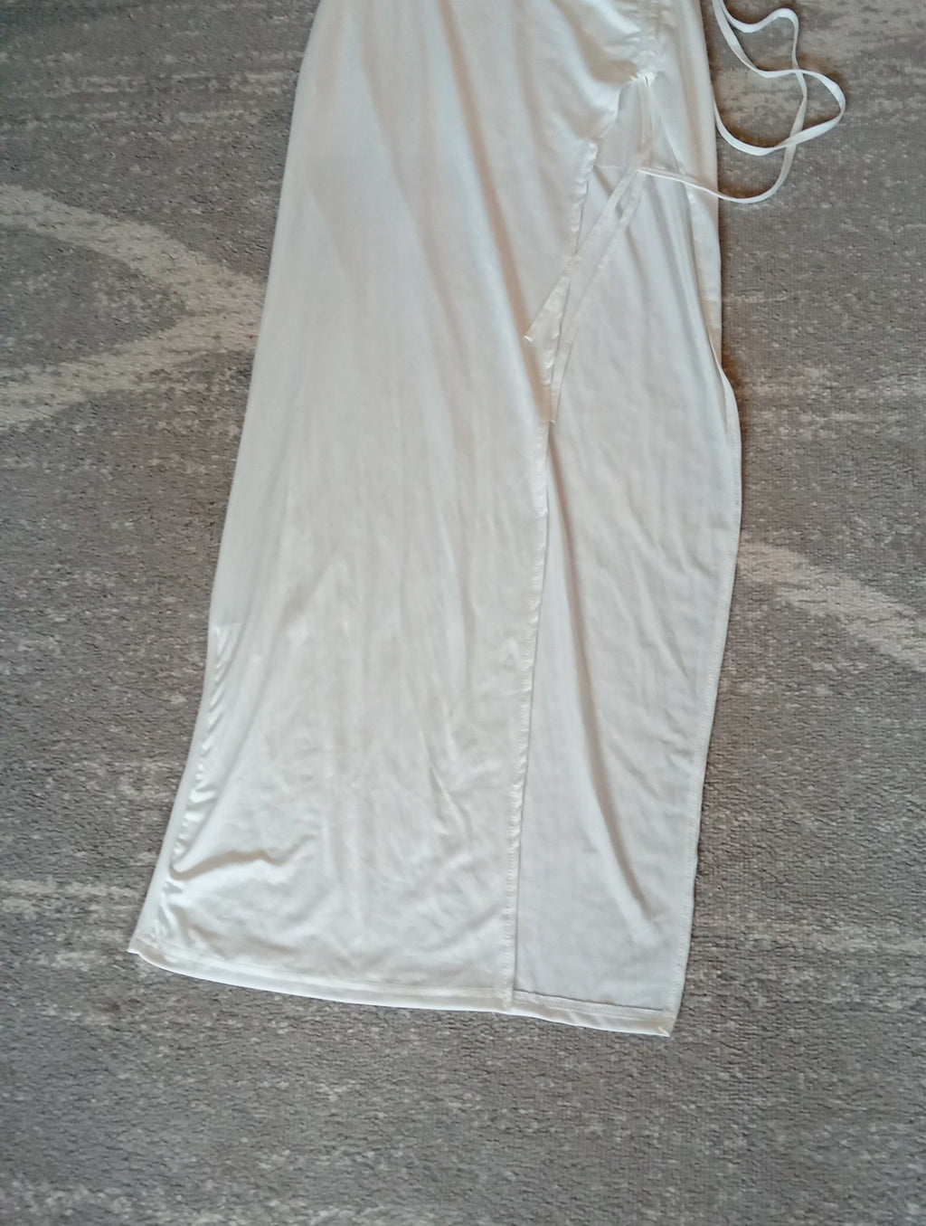 Ladies Cream Bodycon Dress Size Med (10)