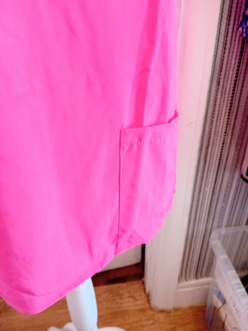 Large Bright Pink V Neck Short Sleeve Blouse