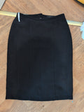 Next Woman 14 Black Lined Lino Straight Skirt Split Hem On Rear