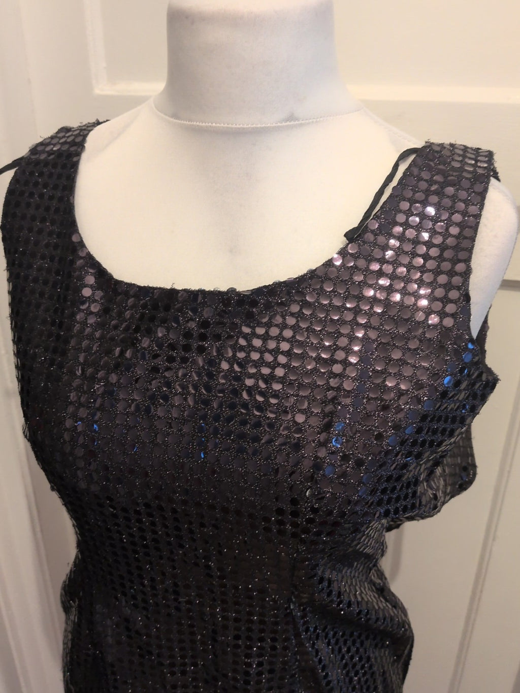 Ladies Paul Poly Size 12 Black Sequin Sleeveless Dress