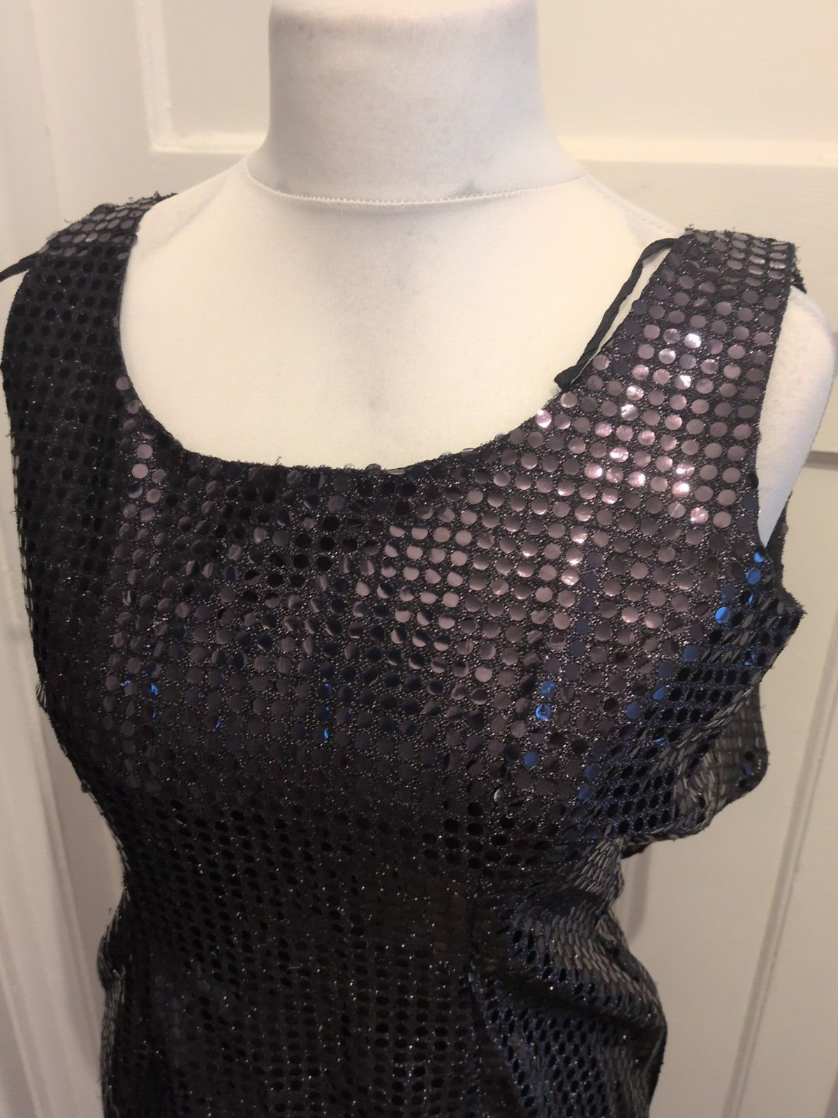 Ladies Paul Poly Size 12 Black Sequin Sleeveless Dress