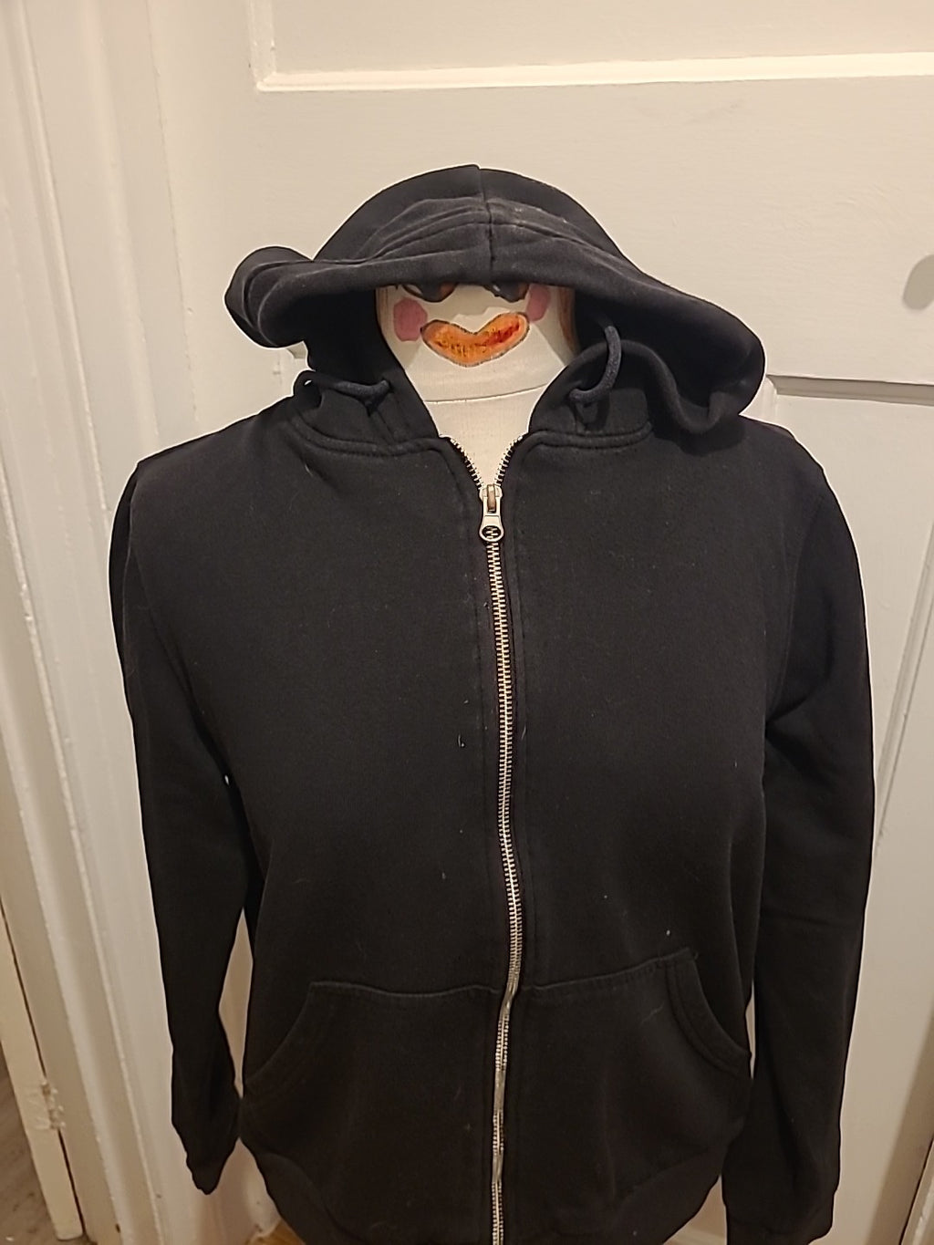 Ladies H&M Size Small Black Hoodie Zip Through