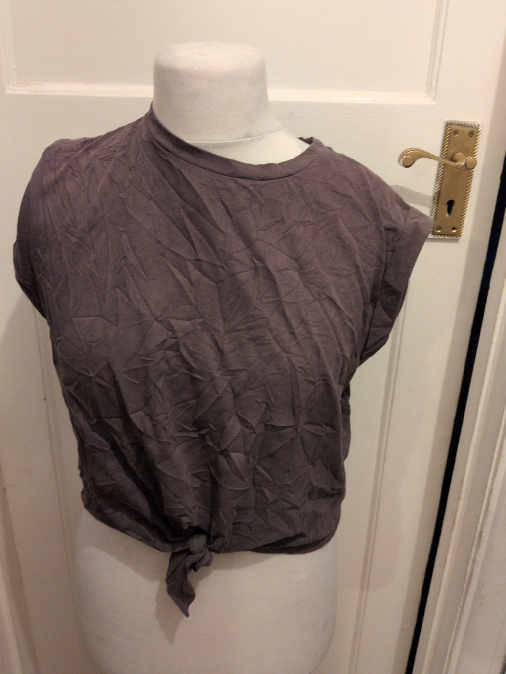 Cider Large Grey Front Tie Sleeveless T-shirt