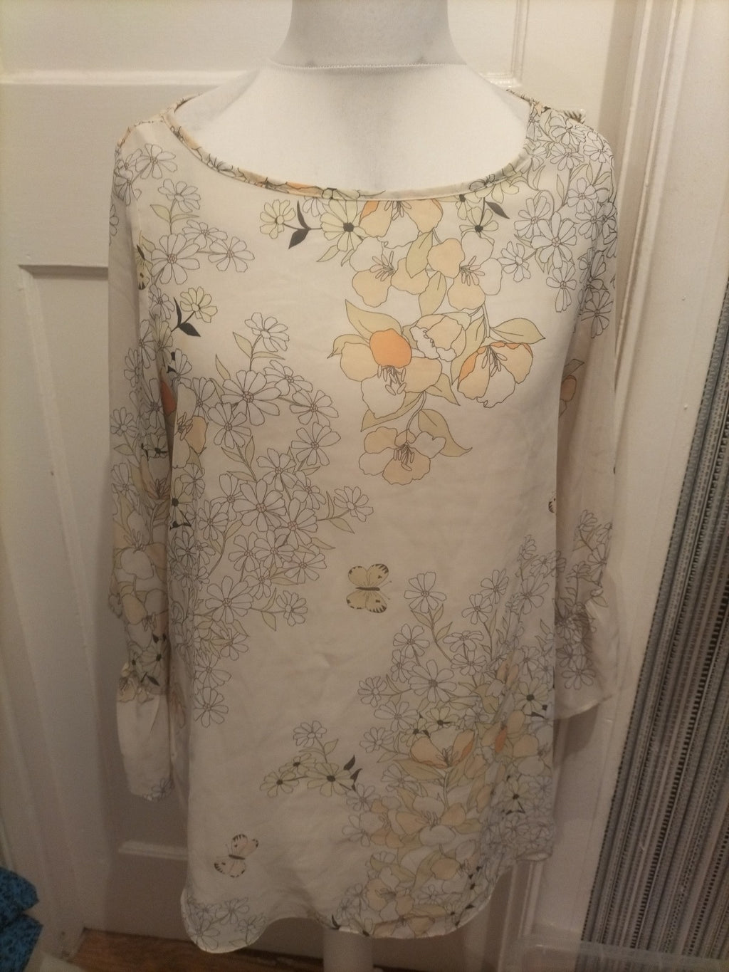 Wallis M Yellow/White Floral Long Sleeved Blouse
