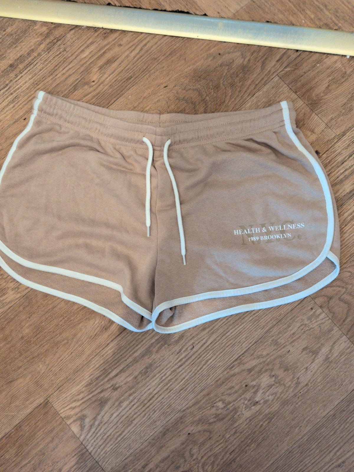 Primark 12-14 Pale Brown Print Hot Pants Elasticated