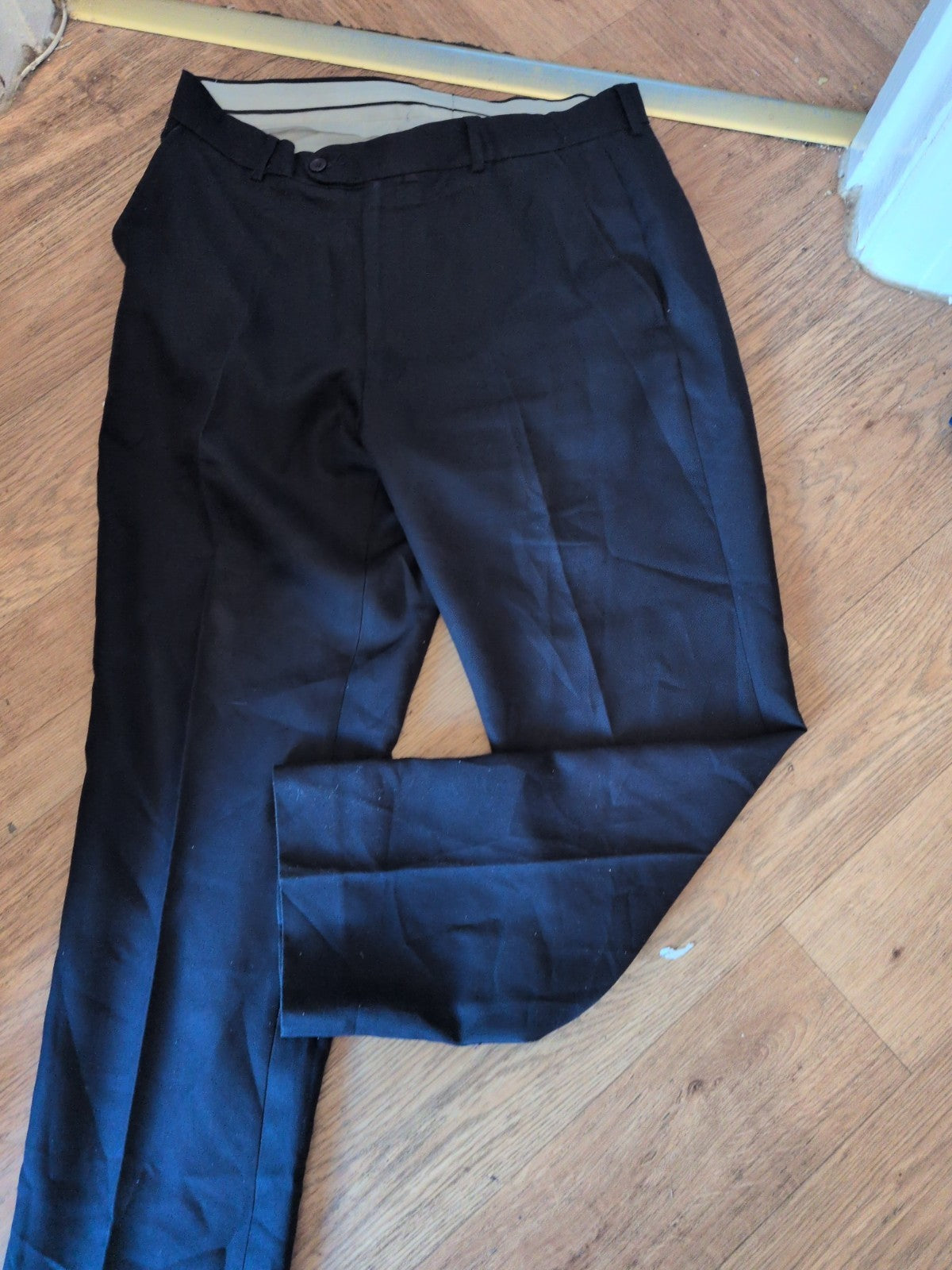 Mens Premier Man Size 34W Navy Smart Trousers