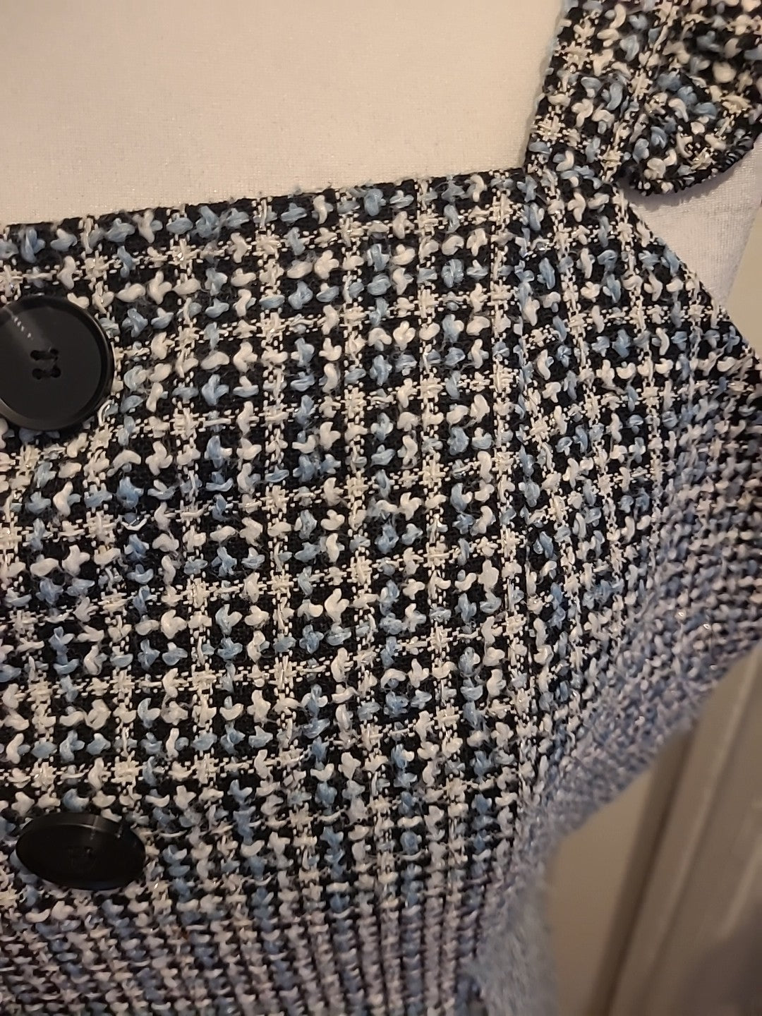 Ladies New Look Size 10 Blue/Black/White Sleeveless Dress