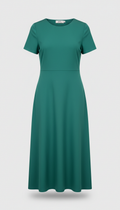 Teal Green Midi Dress Flowy Skirt