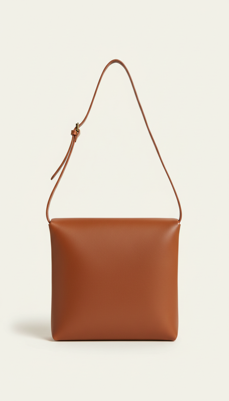 Earth Brown Leather Crossbody Bag