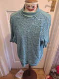 Ladies Together Size 18 Teal Short Sleeved Collared Blouse