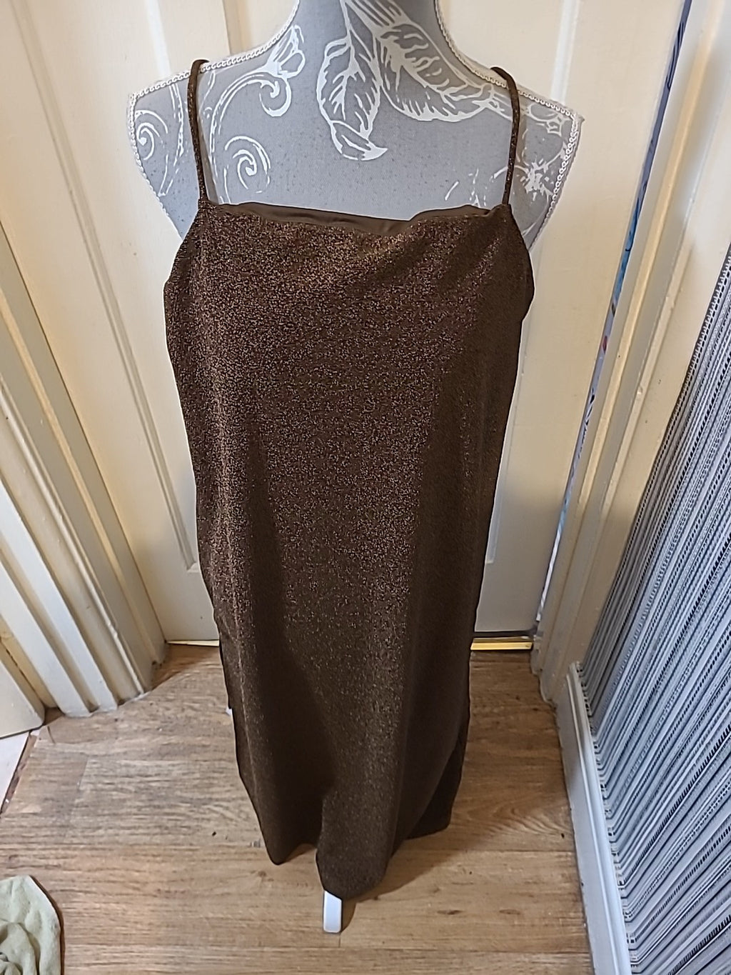 Ladies H+M Size Small Brown Sparkle Sleeveless Dress