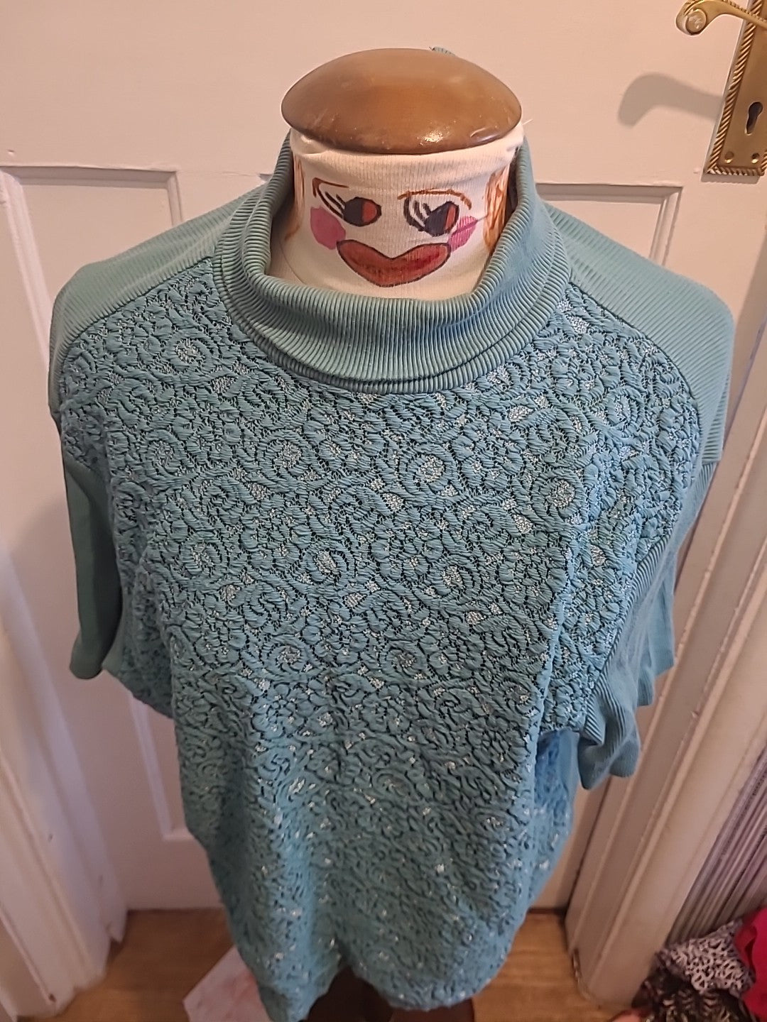 Ladies Together Size 18 Teal Short Sleeved Collared Blouse