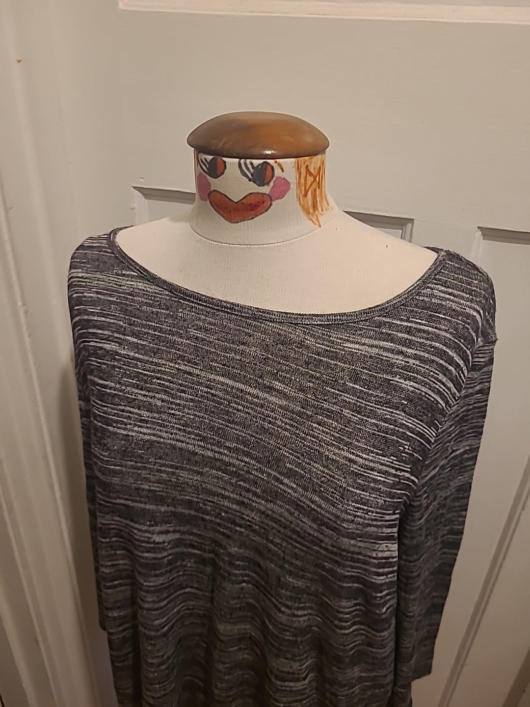 Ladies Epilogue Size 16 Grey Fleck Mid Sleeved Blouse