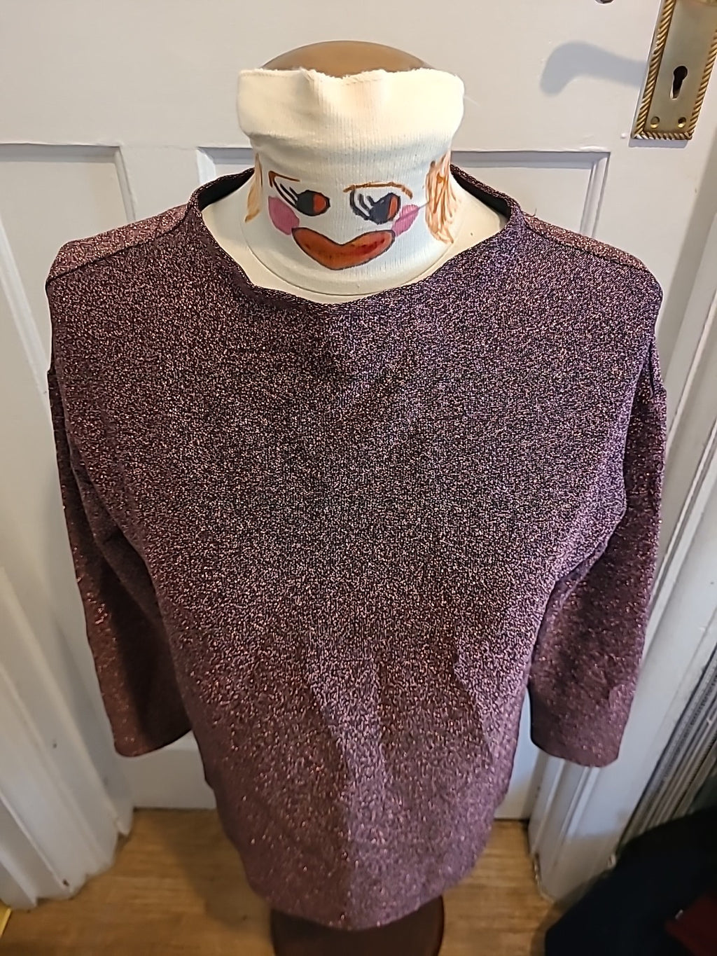 Ladies Tu Size 8 Bronze Shimmer Long Sleeved Blouse