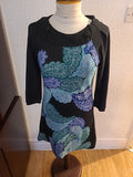 Ladies Purplish Medium Multi Floral Mid Sleeved Dress