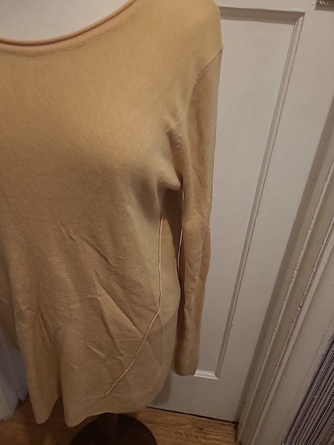 Ladies South Size 14 Beige Ribbed Long Sleeved Pullover Jumper