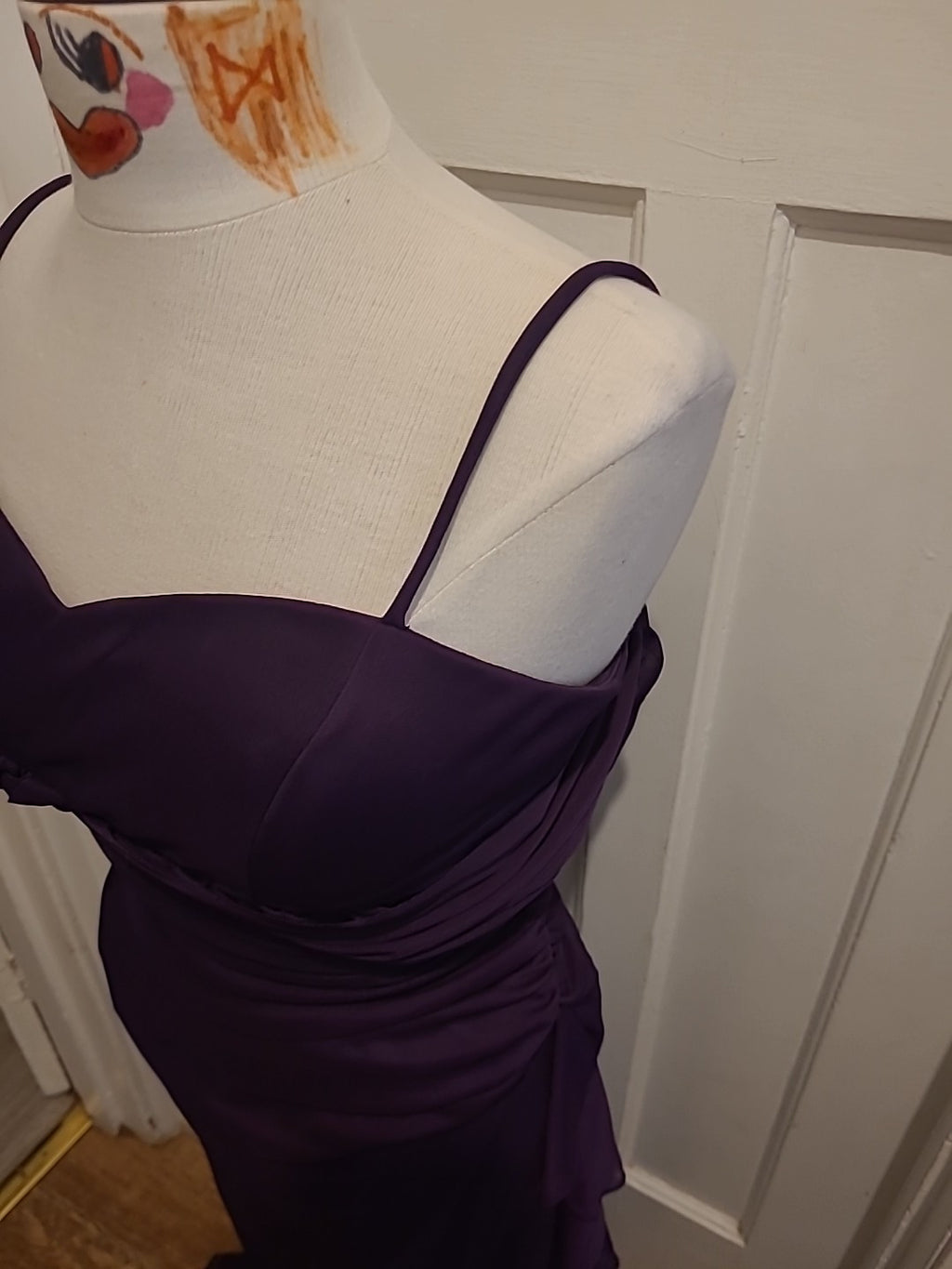 Ladies Betsy&Adam Size 10 Purple Padded Sleeveless Long Dress