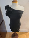 Ladies AX Paris 12 Black Ruffle Shoulder Dress