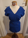 Ladies French Connection Size 6 Royal Blue Sleeveless V Neck Dress