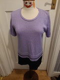 Ladies George 12 Purple/Black Short Sleeved Blouse
