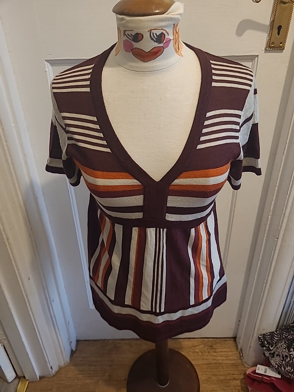 Ladies H+M Small Multi Coloured Short Sleeved Blouse