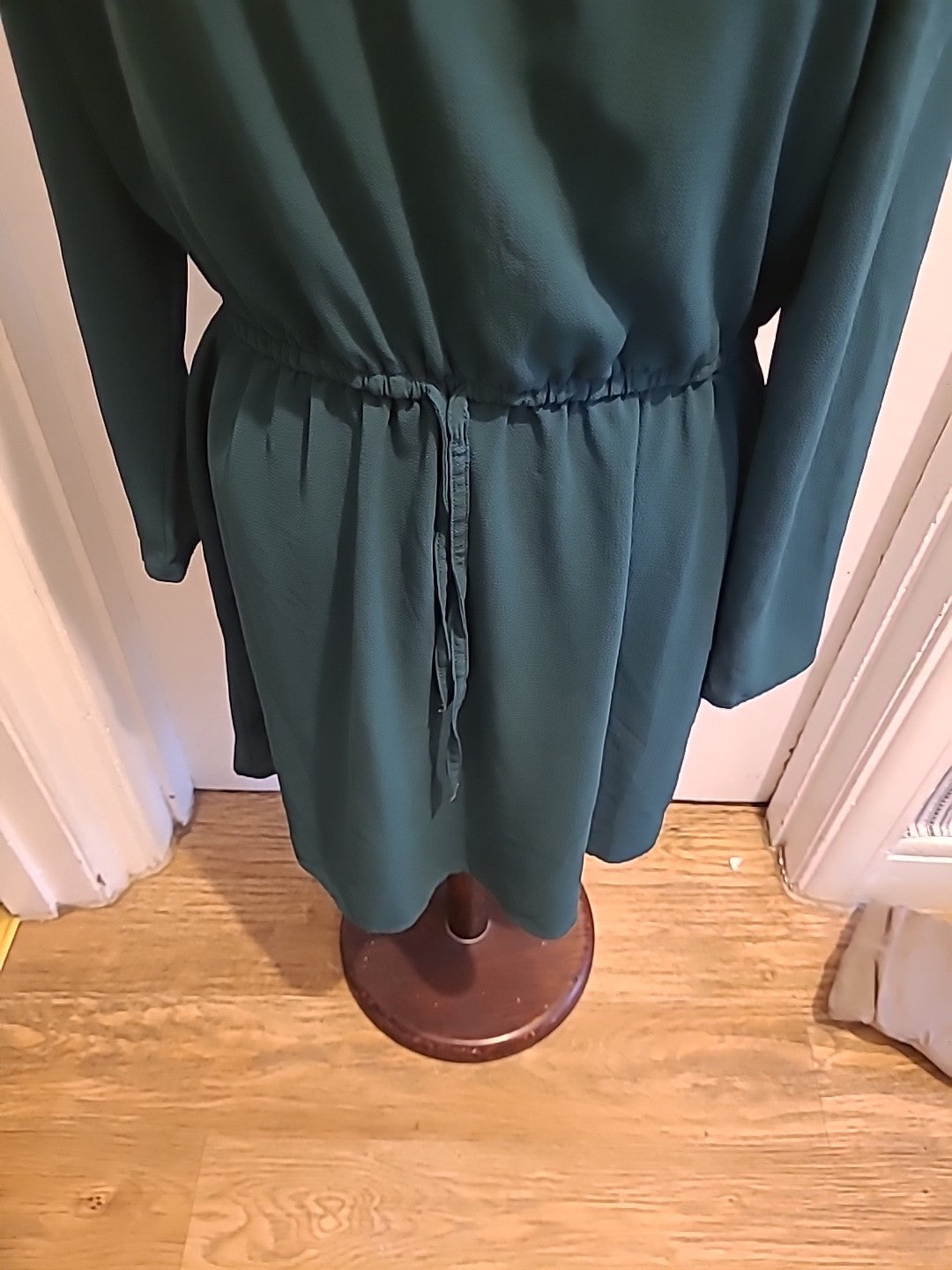 Ladies Only Size (42) Bottle Green Long Sleeved Round Neck Dress