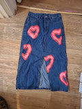 Ladies Shein XS Denim Loveheart Skirt
