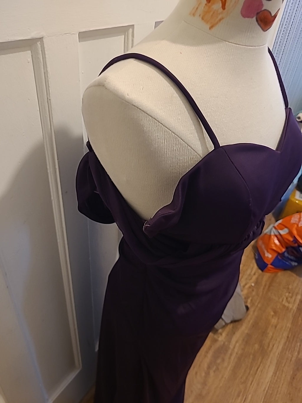 Ladies Betsy&Adam Size 10 Purple Padded Sleeveless Long Dress