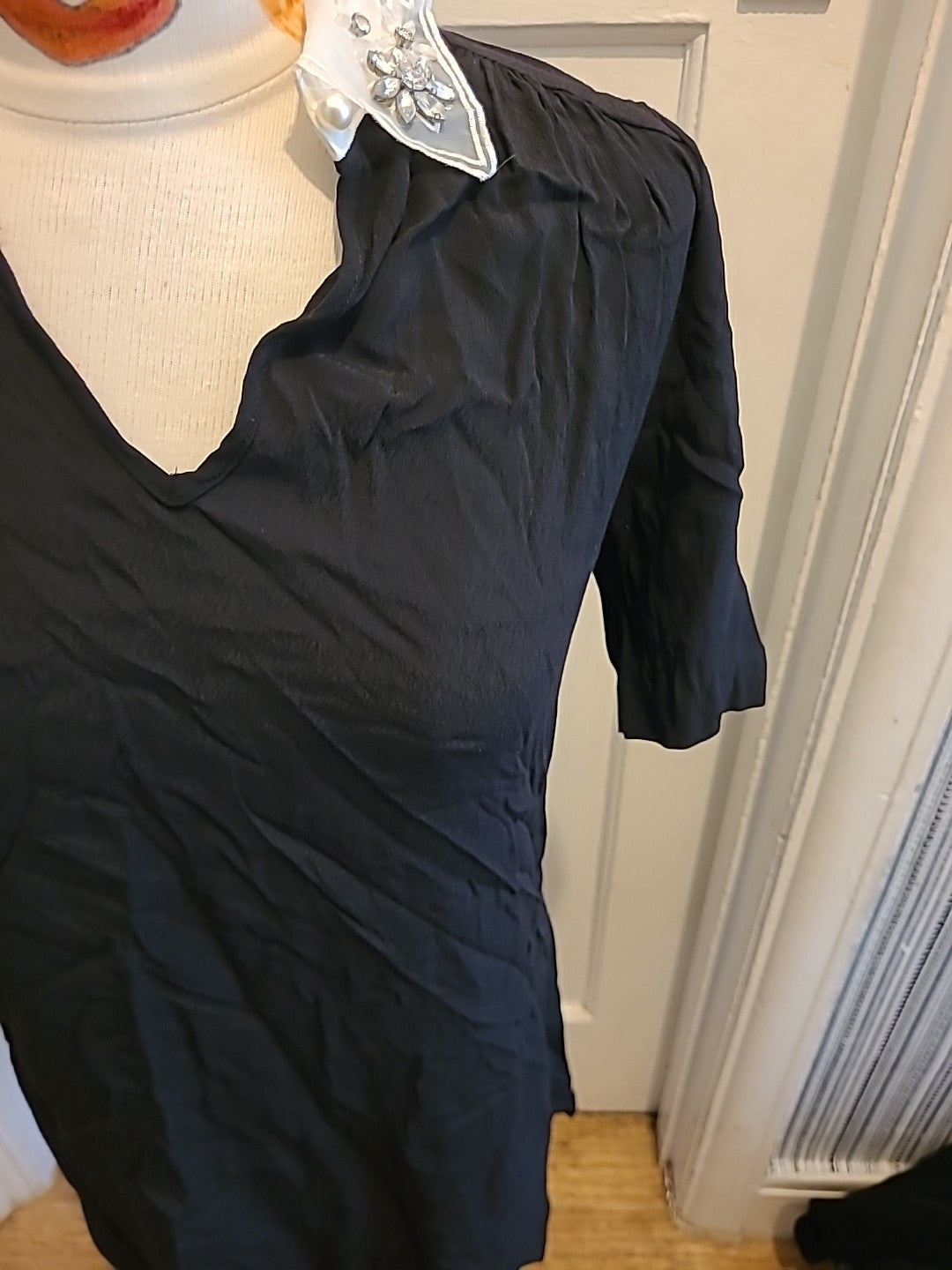 Ladies New Look Size 8 Black Short Sleeved Tshirt Dress