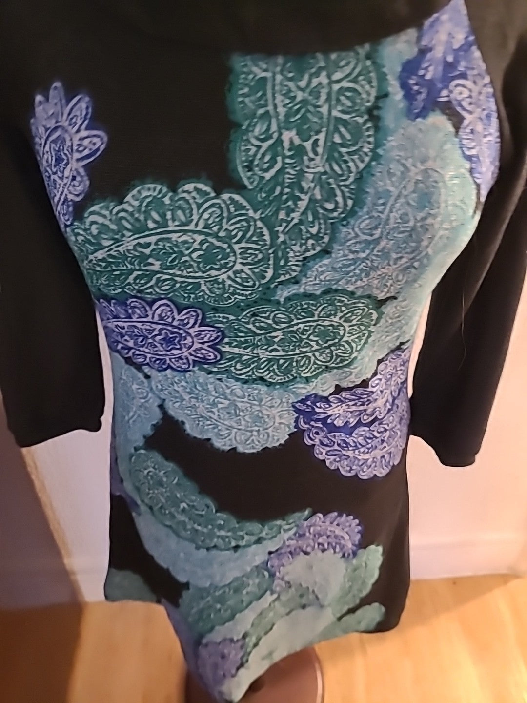 Ladies Purplish Medium Multi Floral Mid Sleeved Dress