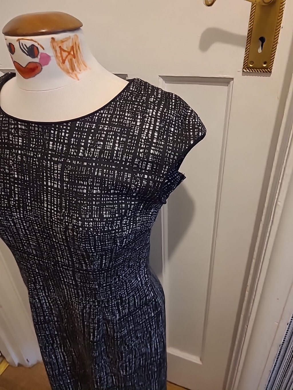 Ladies George 12 Black/Grey Cap Sleeved Dress