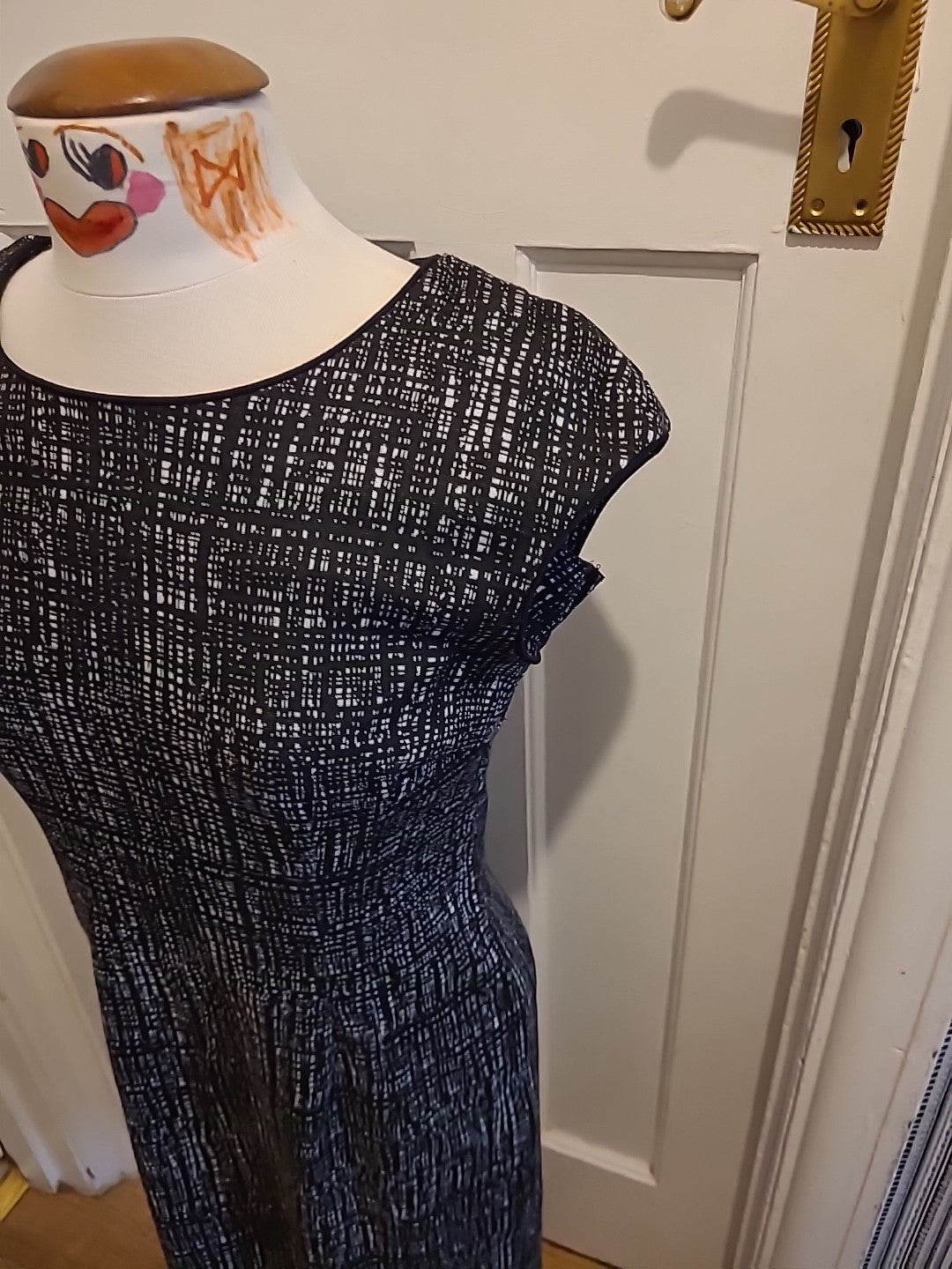 Ladies George 12 Black/Grey Cap Sleeved Dress