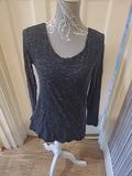 Ladies Old Navy Medium Grey Fleck Long Sleeved Blouse