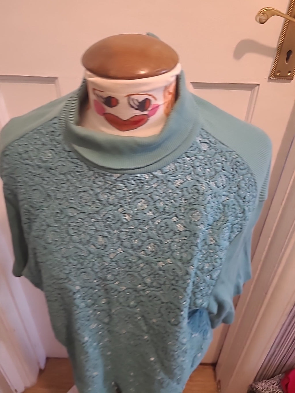 Ladies Together Size 18 Teal Short Sleeved Collared Blouse