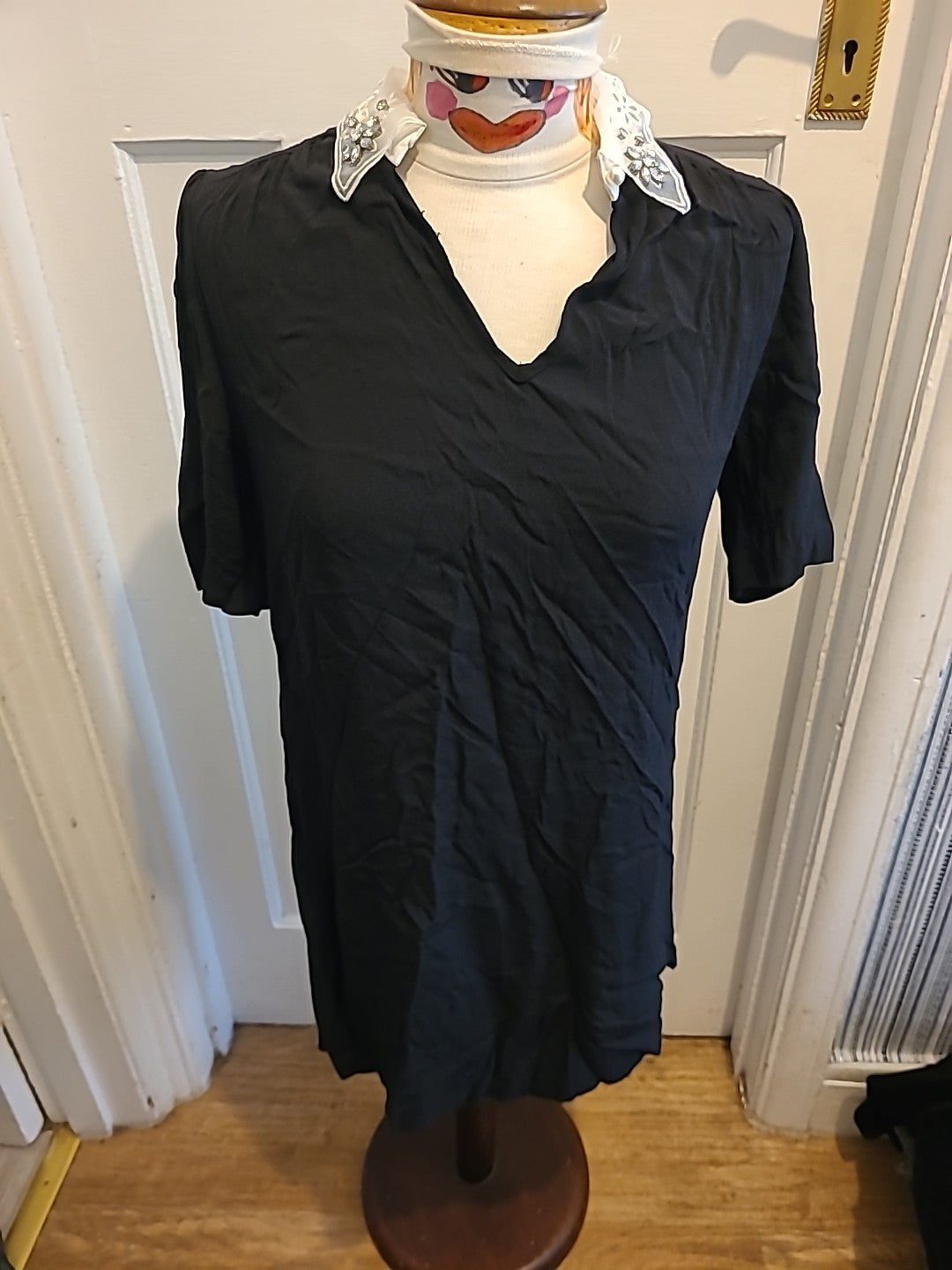 Ladies New Look Size 8 Black Short Sleeved Tshirt Dress