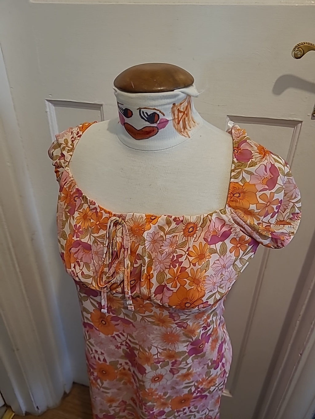 Ladies Primark Size 12 Multi Floral Cap Sleeved Dress