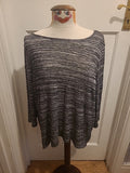 Ladies Epilogue Size 16 Grey Fleck Mid Sleeved Blouse