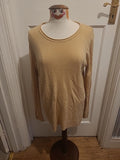 Ladies South Size 14 Beige Ribbed Long Sleeved Pullover Jumper